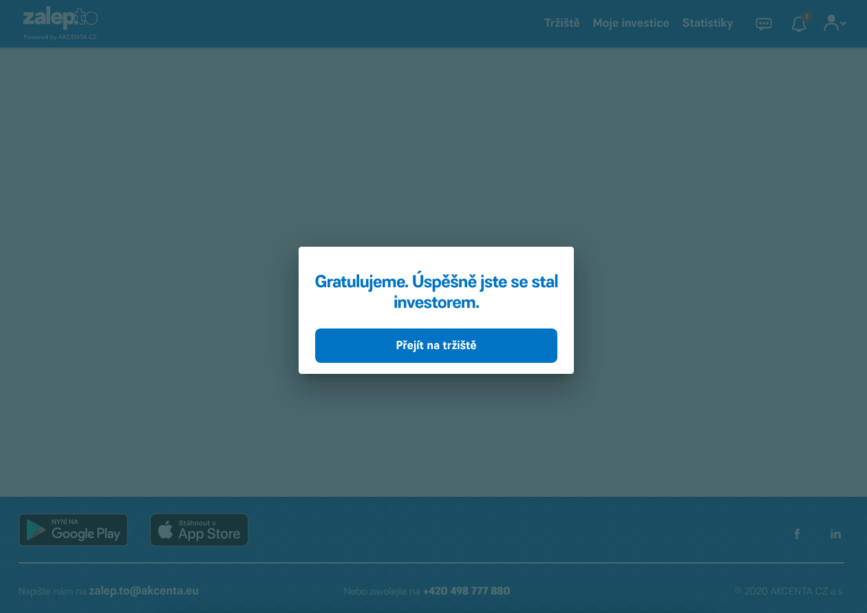 Registrace do portálu Zalep.to, investování přes faktury. (01/2021)