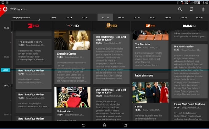 Aplikace Vodafone TV Manager