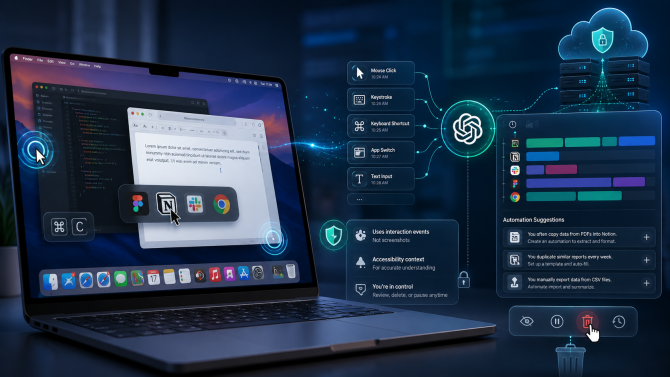ChatGPT si nově může zapisovat, co děláte na počítači. Nová funkce připomíná kontroverzní Windows Recall