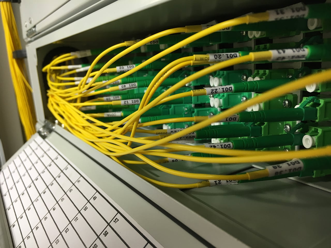 Propojení zákazníků s aktivní technologií optickými patchcordy.