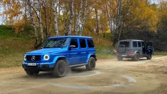 Náhledový obrázek - Pořádně jsme to roztočili s elektrickým Mercedesem třídy G. Jak funguje a jaká je v praxi funkce G-Turn?