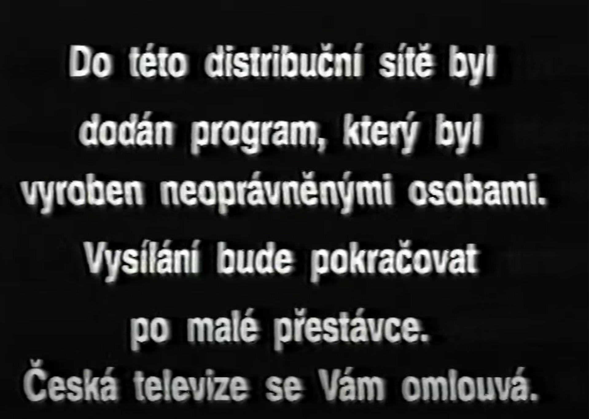 Statický titulek nahrazující zpravodajství z Kavčích hor
