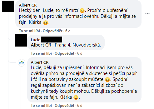 Zákazníci supermarketů a jejich reakce na sociálních sítích