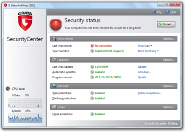 <p>G Data Antivirus 2010 - ohlídá vaše data před viry</p>