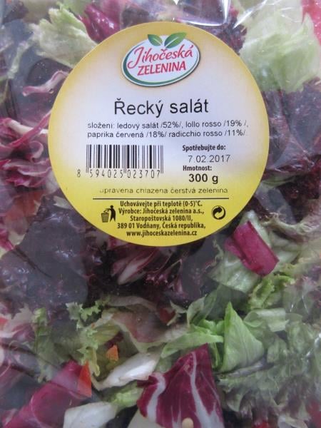 Výrobna Jihočeská zelenina, Vodňany: Řecký salát - ve výrobku byla zjištěna přítomnost patogenní bakterie Listeria monocytogenes. Tato bakterie způsobuje onemocnění zvané listerióza.