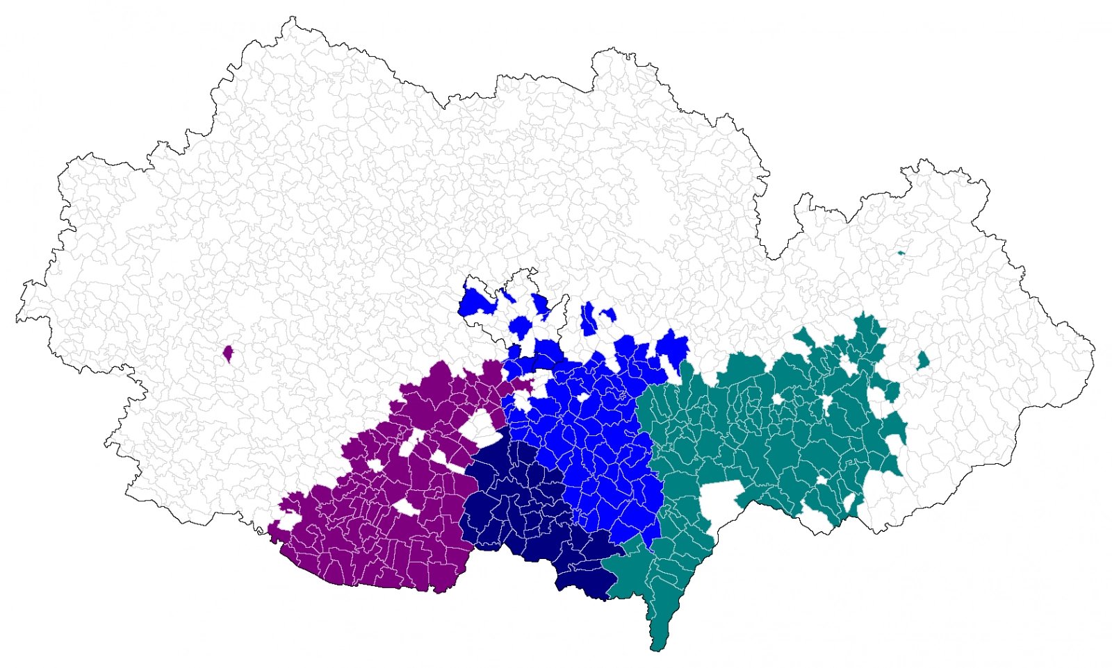 mapa vinařských oblastí na Moravě