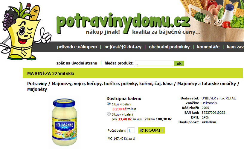 E-shopy s potravinami