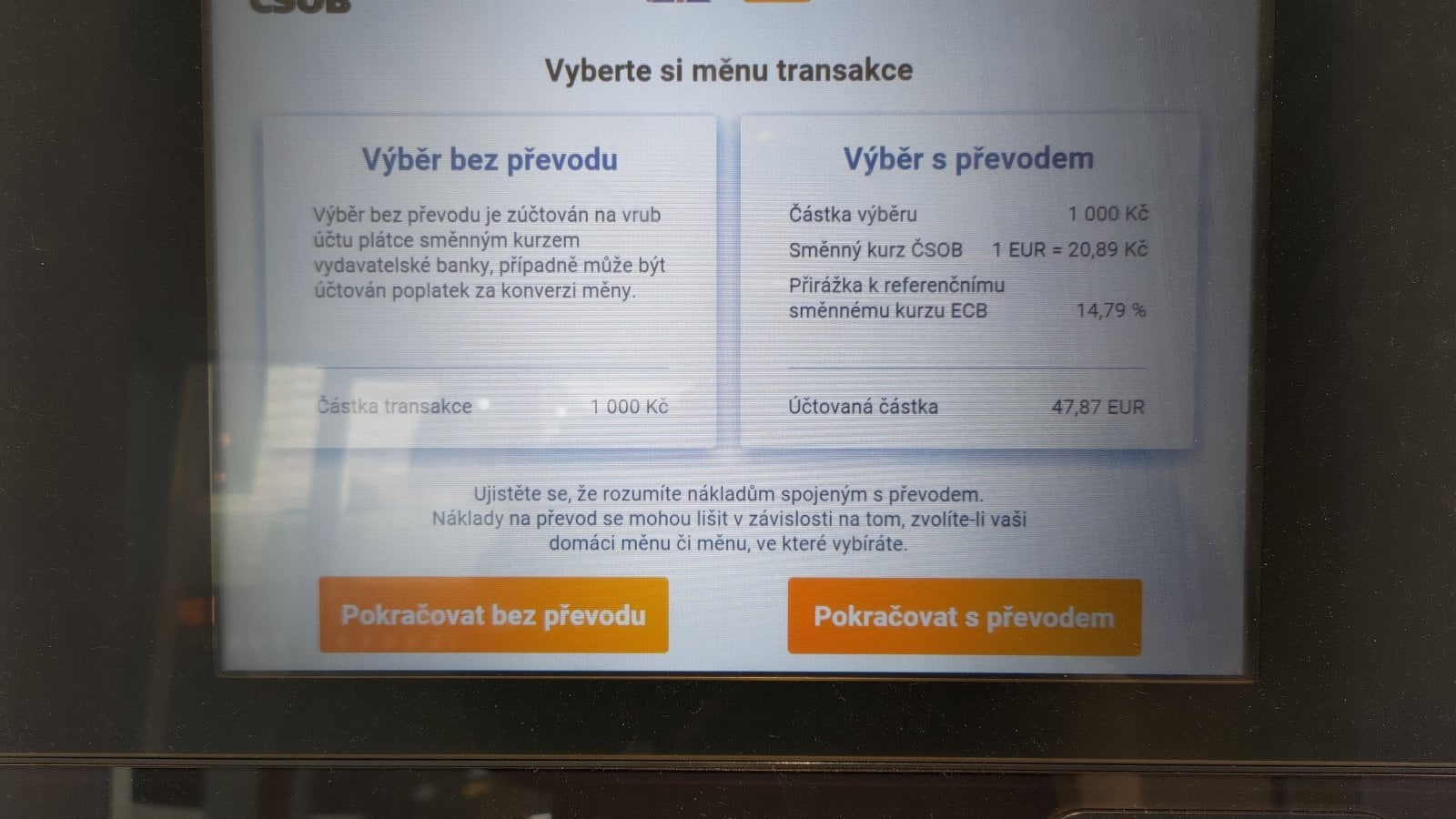 ATM ČSOB v pobočce banky, Václavské náměstí 791/32, Praha 1. (01. 04. 2026)