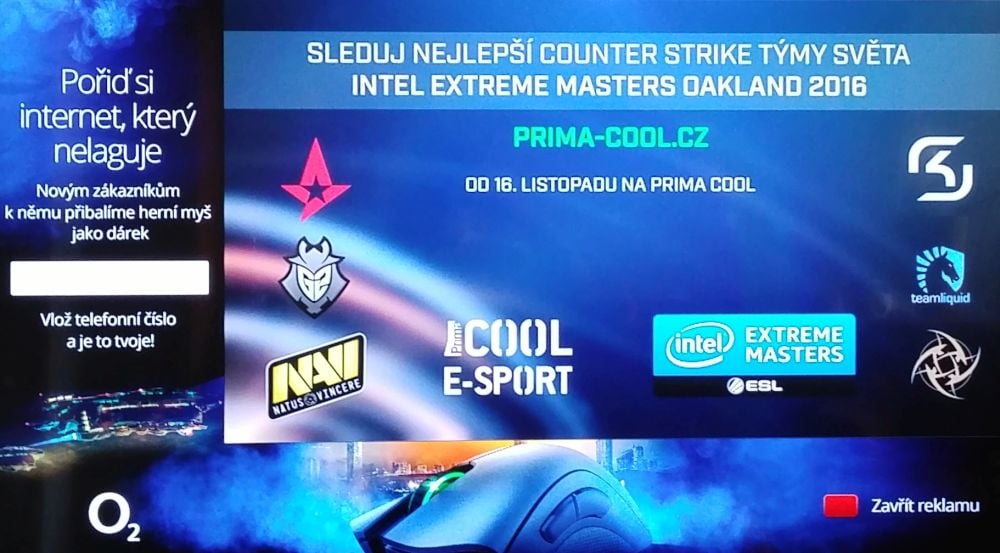 Prima HbbTV a reklama, podzim 2016