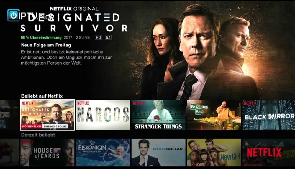 Ukázka běžícího Netflixu v MR 401