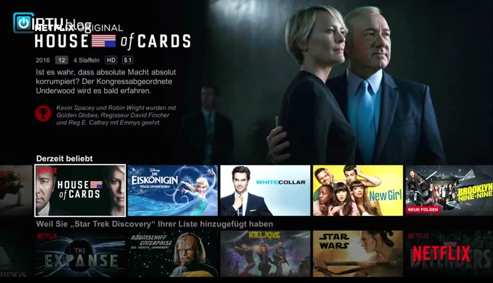 Ukázka běžícího Netflixu v MR 401