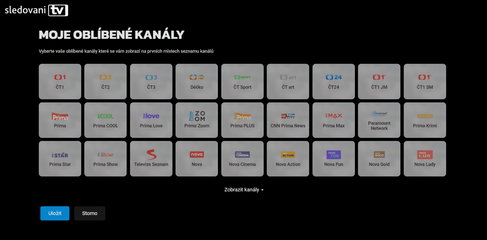 Uživatelské profily na SledováníTV