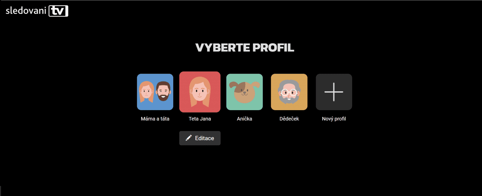Uživatelské profily na SledováníTV