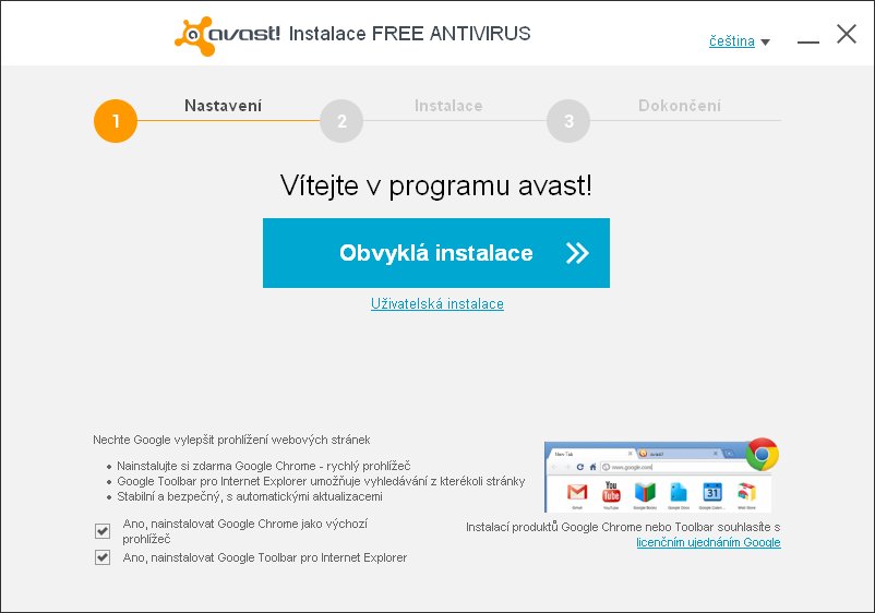 I nová verze ve výchozím nastavení instaluje Google Toolbar. Volbu lze naštěstí zrušit.