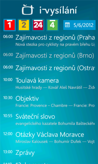 iVysílání - Windows Phone
