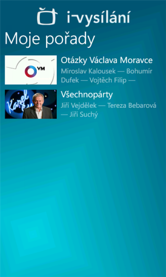 iVysílání - Windows Phone