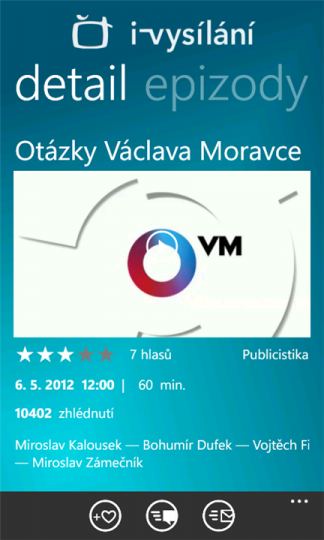 iVysílání - Windows Phone