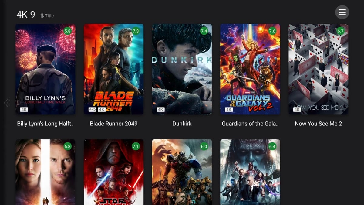 Zidoo X20 Pro - Seznam souborů