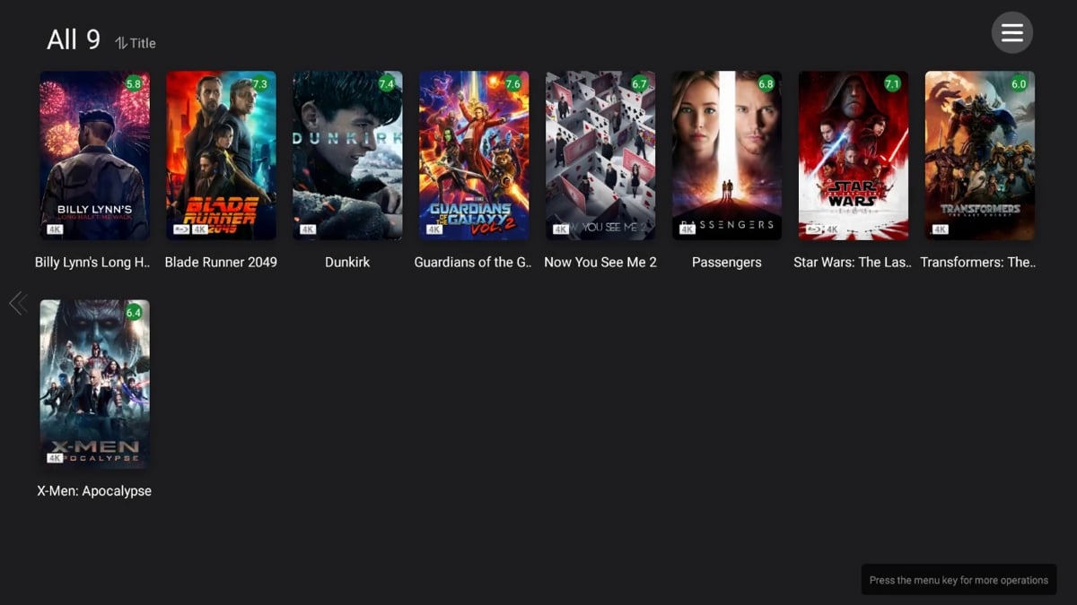 Zidoo X20 Pro - Seznam souborů