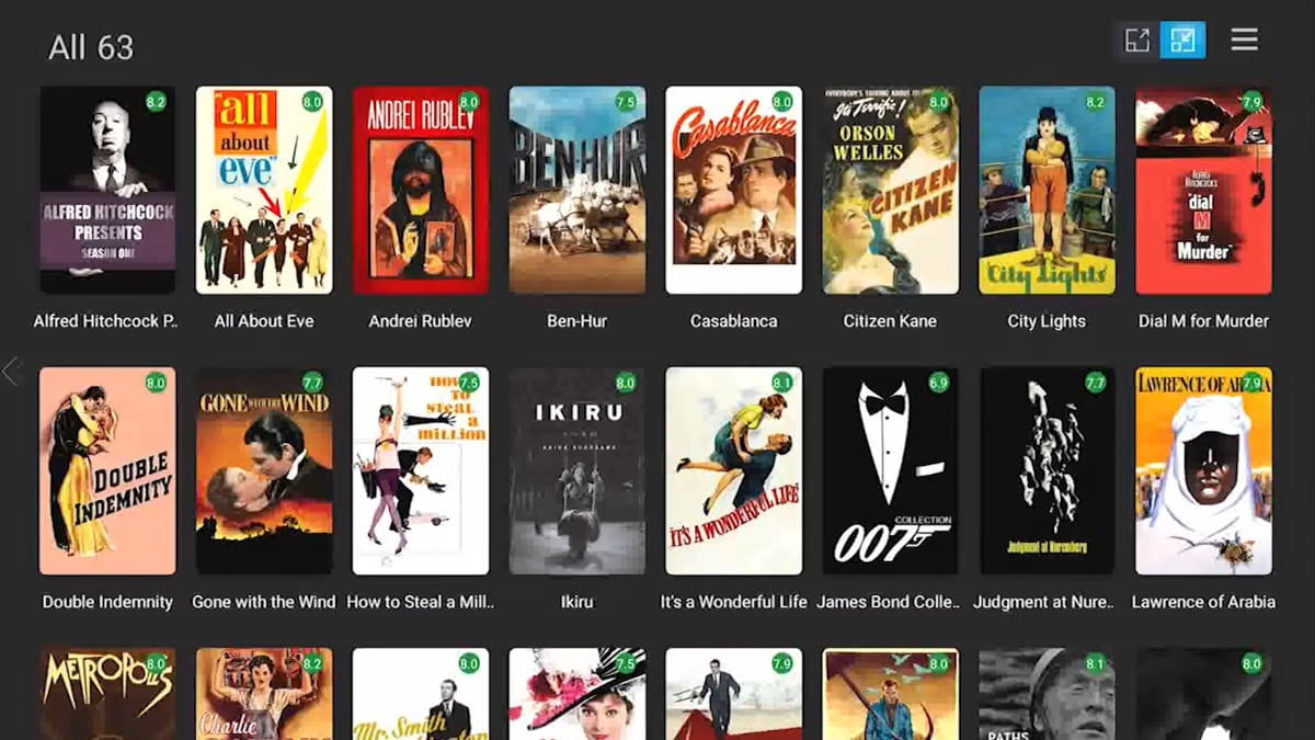 Zidoo X20 Pro - Seznam souborů