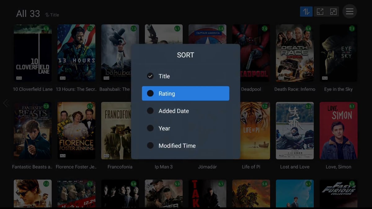 Zidoo X20 Pro - Seznam souborů