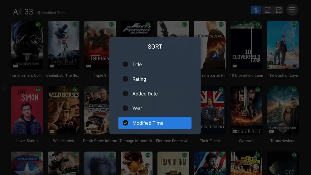 Zidoo X20 Pro - Seznam souborů