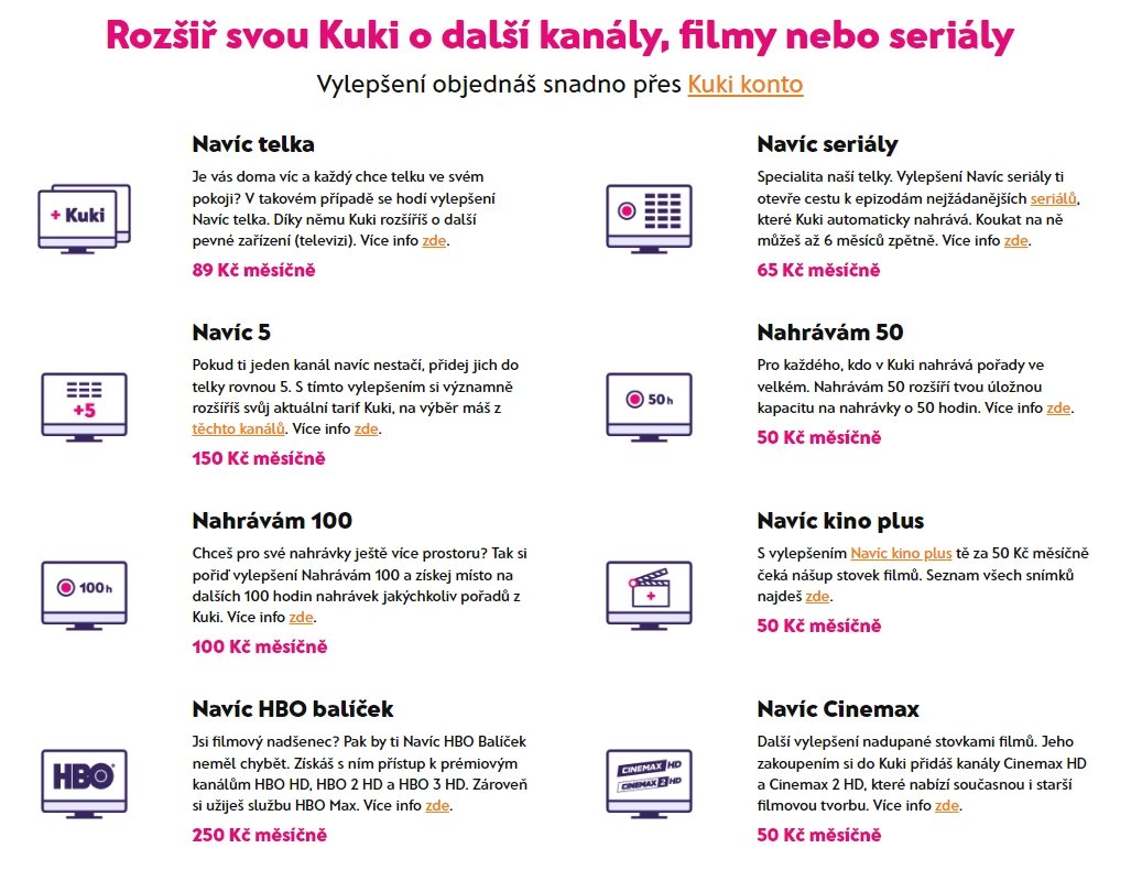 Doplňkové nabídky Kuki