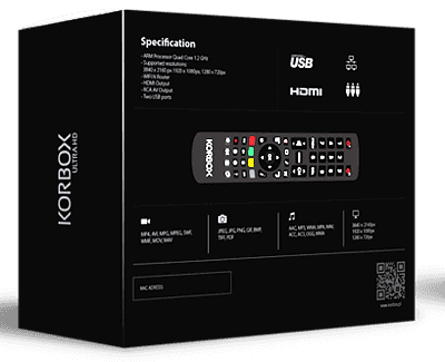 Firemní balení set-top boxu Korbox Ultra