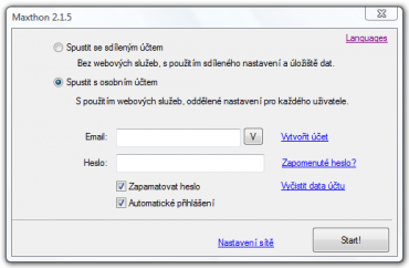 <p>Možnost vytvoření osobního účtu</p>