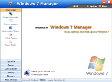 Windows 7 Manager pomůže vyčistit a optimalizovat systém