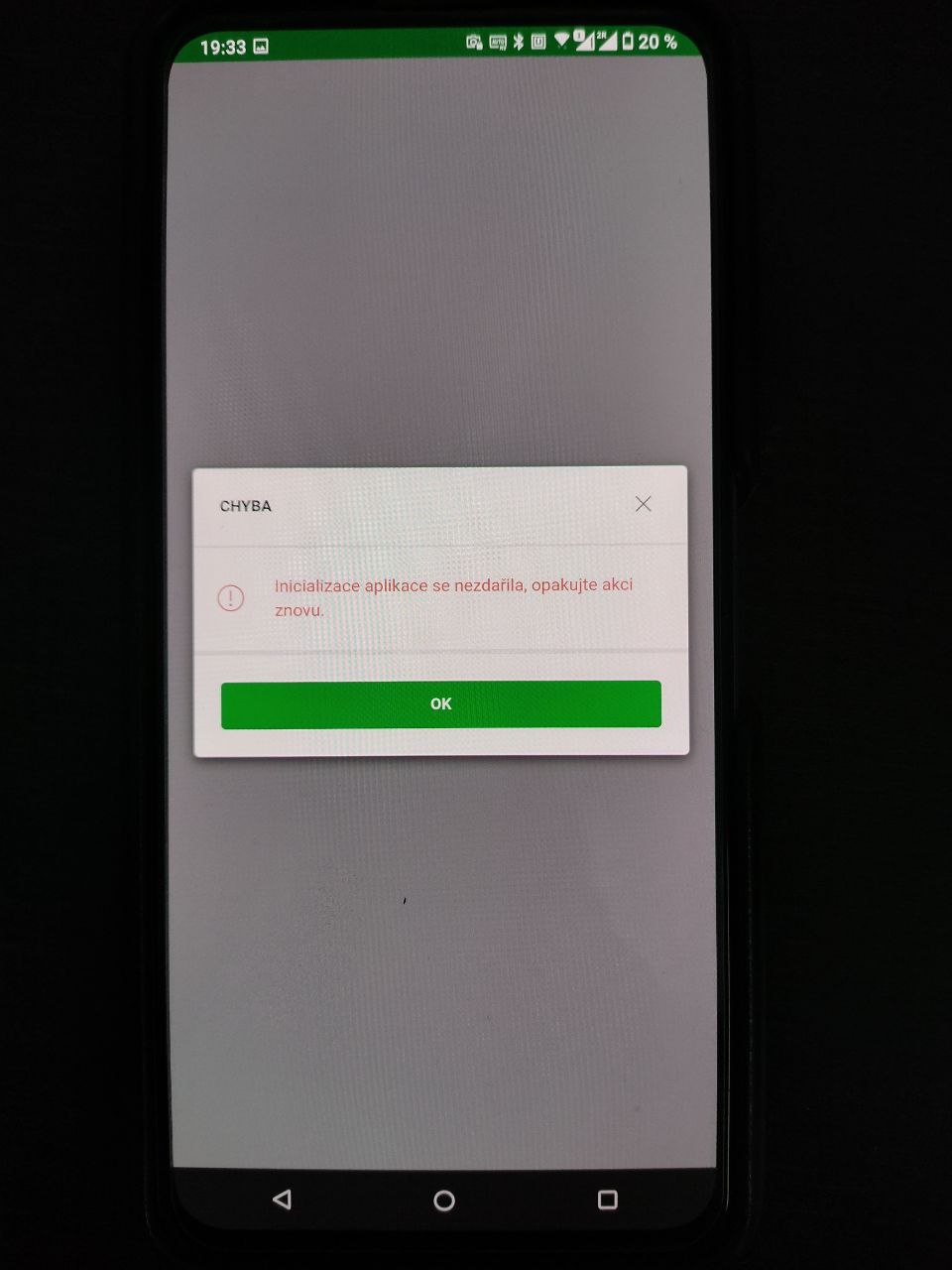 Nefunkční mobilní bankovnictví Sberbank. (25. 2. 2022)