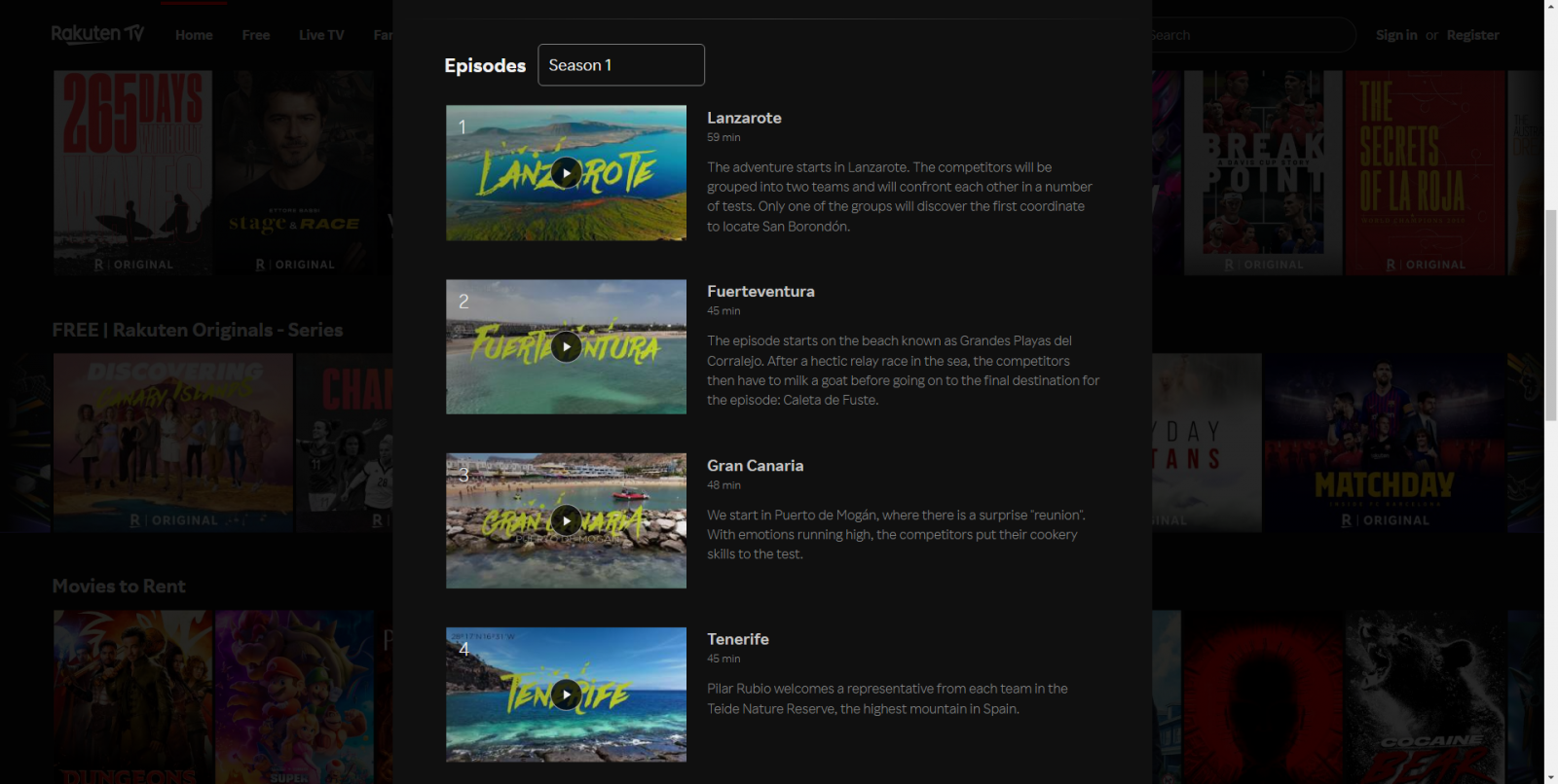 Bezplatná sekce Rakuten Originals - filmy a seriály