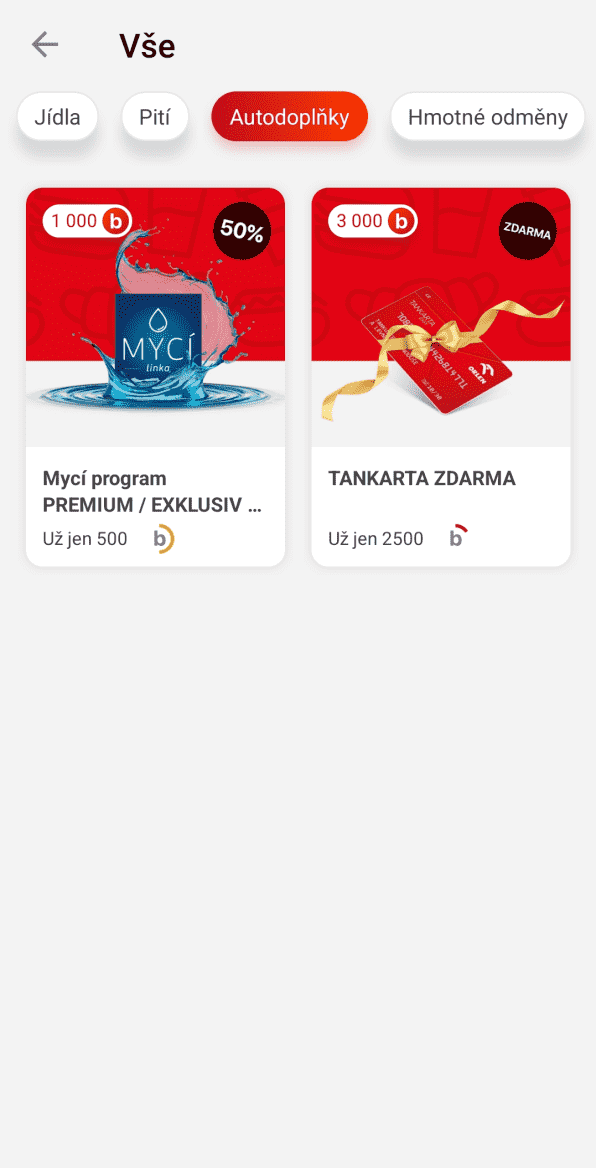 Ukázka věrnostní aplikace ORLEN.