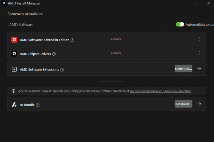 Instalace AMD AI Bundle