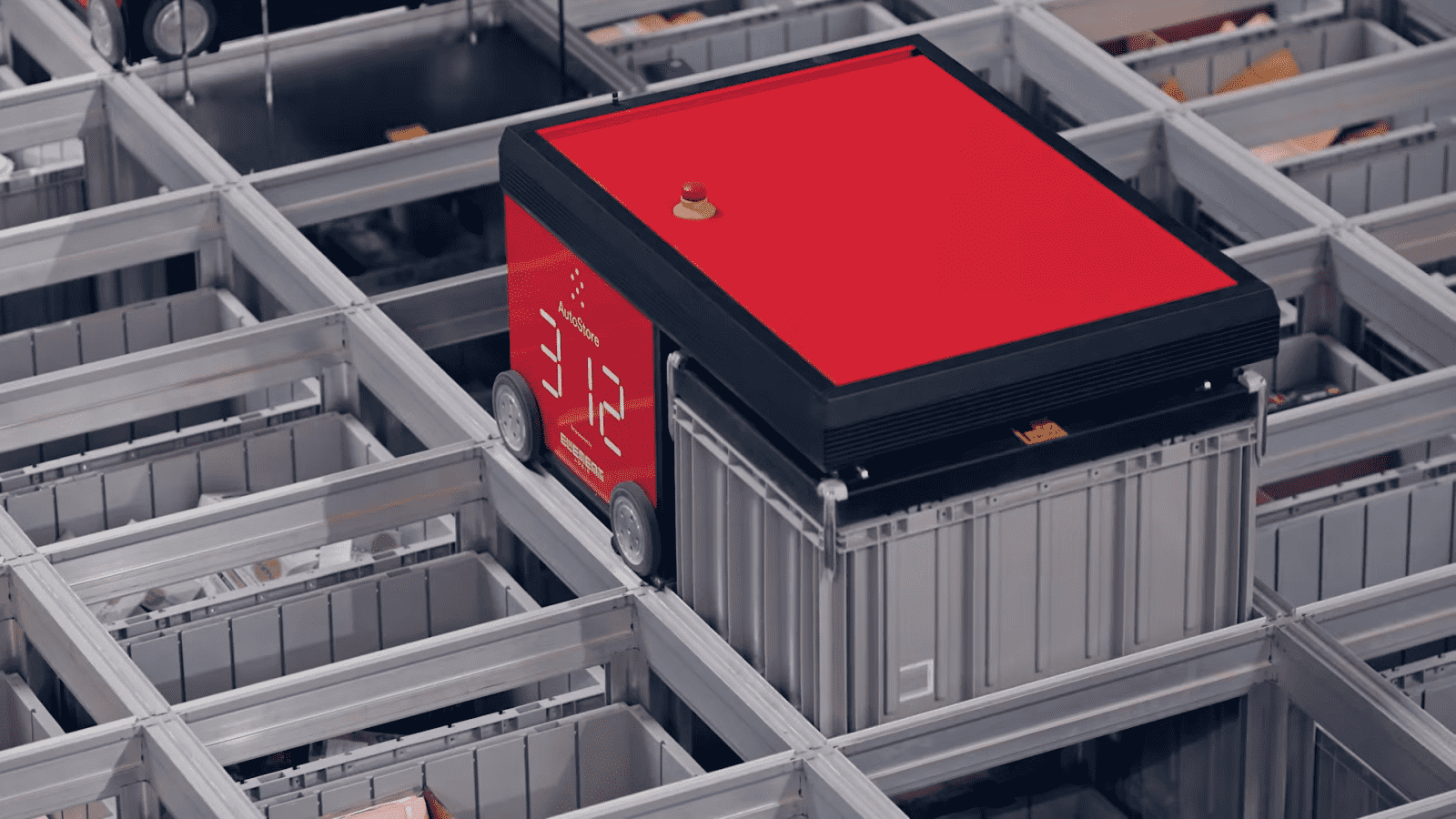 Třídicí systém AutoStore v logistickém centru Chrášťany u Prahy