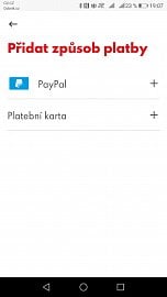 Prostředí mobilní aplikace Shell SmartPay. Na stojanech čerpacích stanic Shell v ČR je možní zaplatit z mobilu přímo z auta, aplikace podporuje Apple Pay, Google Pay, karty Mastercard, Visa, PayPal a rovněž palivové karty Shell.