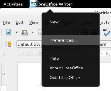 Integrace do aplikačního menu prostředí Gnome 3.