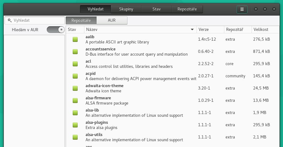 Manjaro: konfigurace správce balíčků