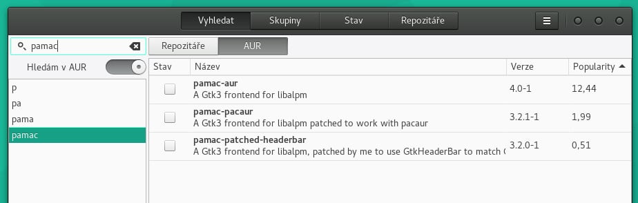 Manjaro: konfigurace správce balíčků