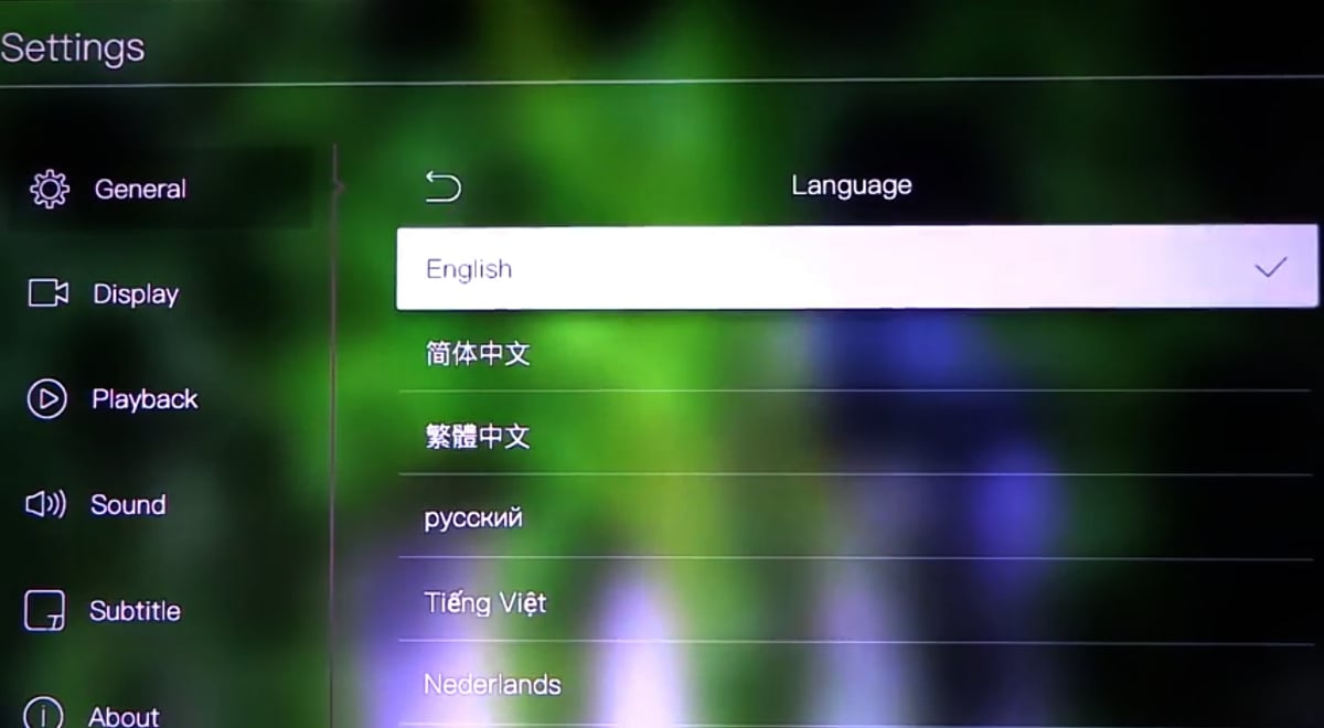 Egreat A10 - Menu nastavení – základní