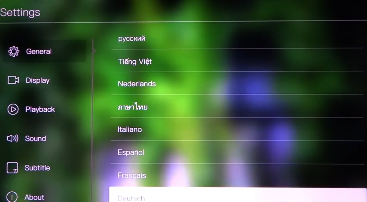Egreat A10 - Menu nastavení – základní