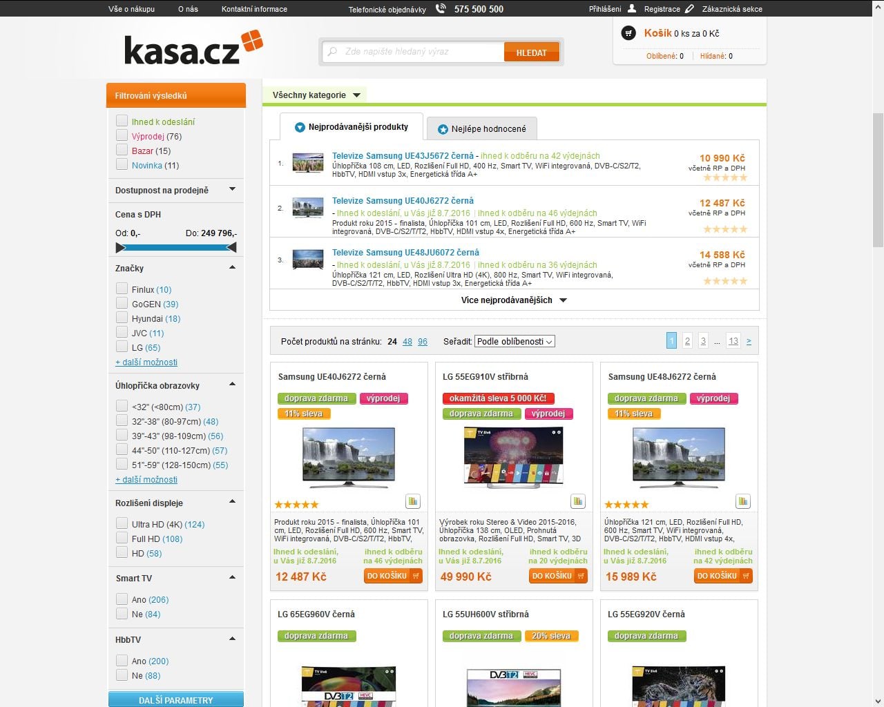 Kasa.cz, DVB-T2 - HEVC, 7-2016