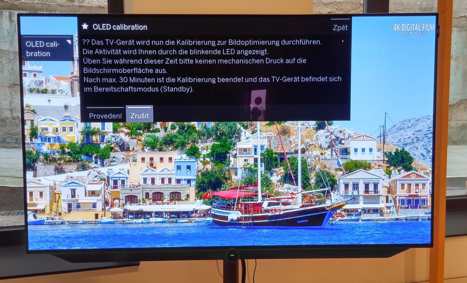 Kalibrace obrazovky OLED.