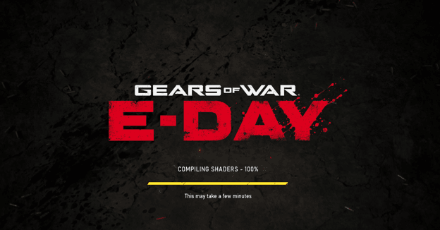 Kompilování shaderů při spuštění hry Gears of War: E-Day běžným způsobem