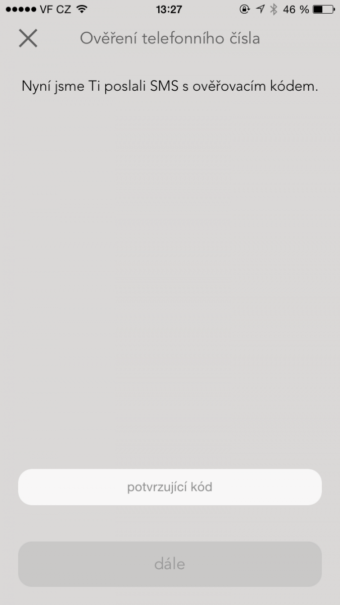 Ověření telefonního čísla.