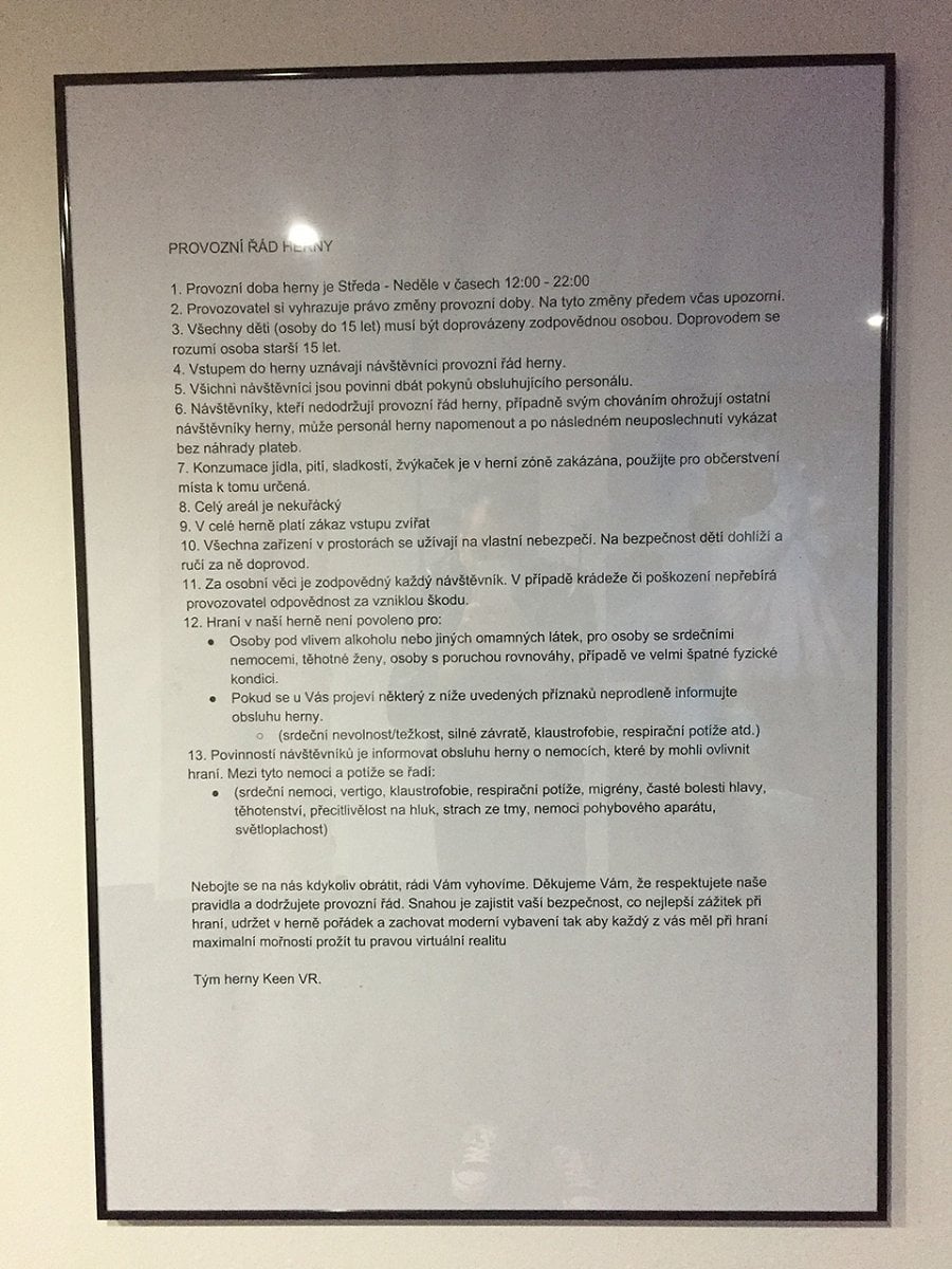 Keen VR podnik v Praze