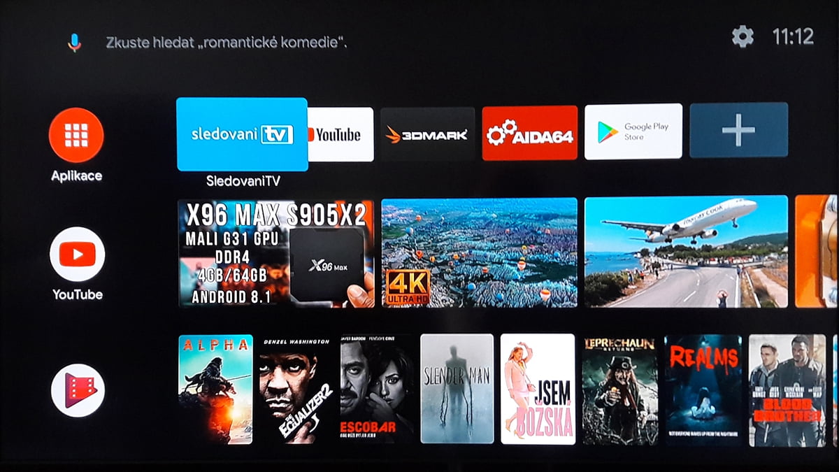 SledováníTV - Hlavní menu a seznam kanálů