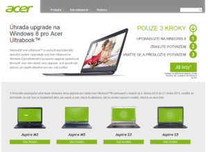 Acer u vybraných modelů ultrabooků nabídne bezplatný upgrade na Windows 8