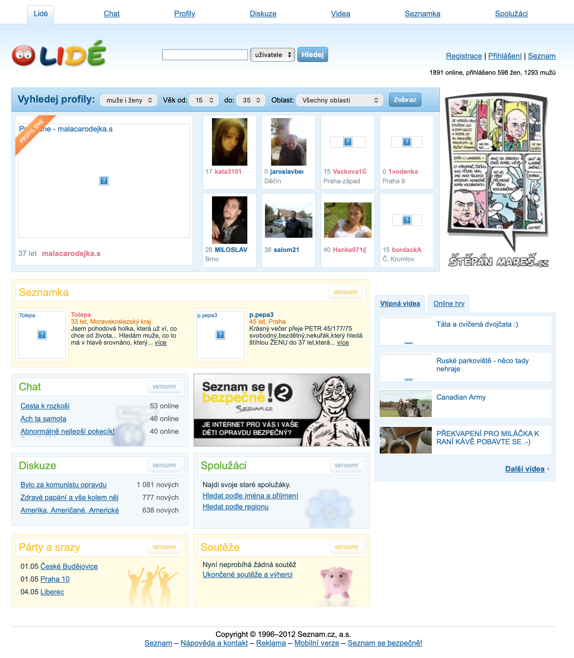 Screenshot Lide z roku 2012