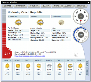 <p>Weather Watcher a spousta grafických ukazatelů</p>